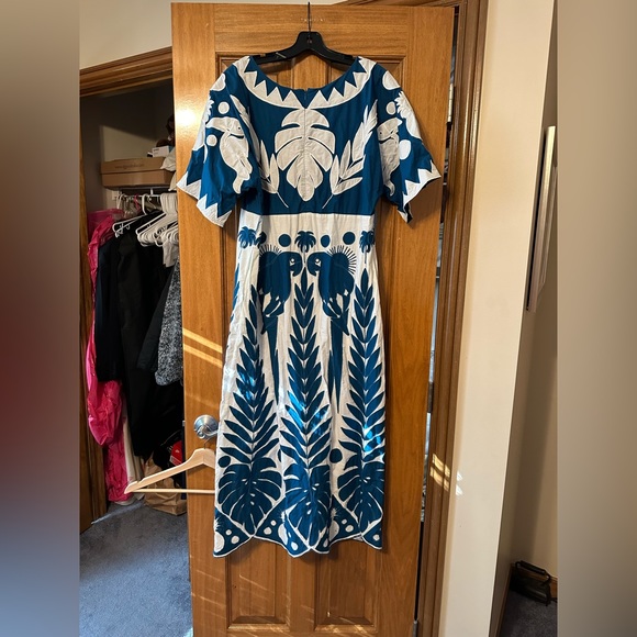 FARM Rio Blue and White Midi Dress - Picture 2 of 3